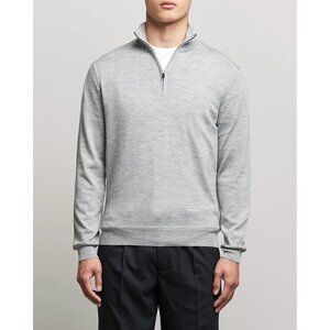 NEW Polo Ralph Lauren MEDIUM Performance 1/4-Zip Sweater Heather Gray Wool Blend